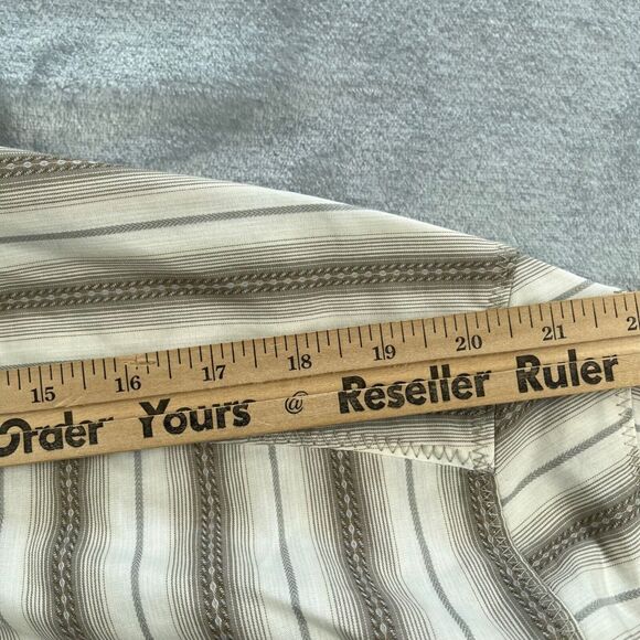 Kuhl Shirt Mens XL Brown Striped Cotton Blend Short Sleeve Button Front - Picture 14 of 16